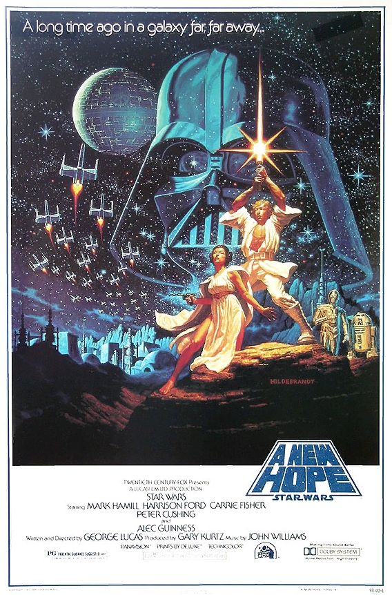 The Brothers Hildebrandt. Первый плакат Звездных войн. Люк скайуокер и принцесса Лейя.