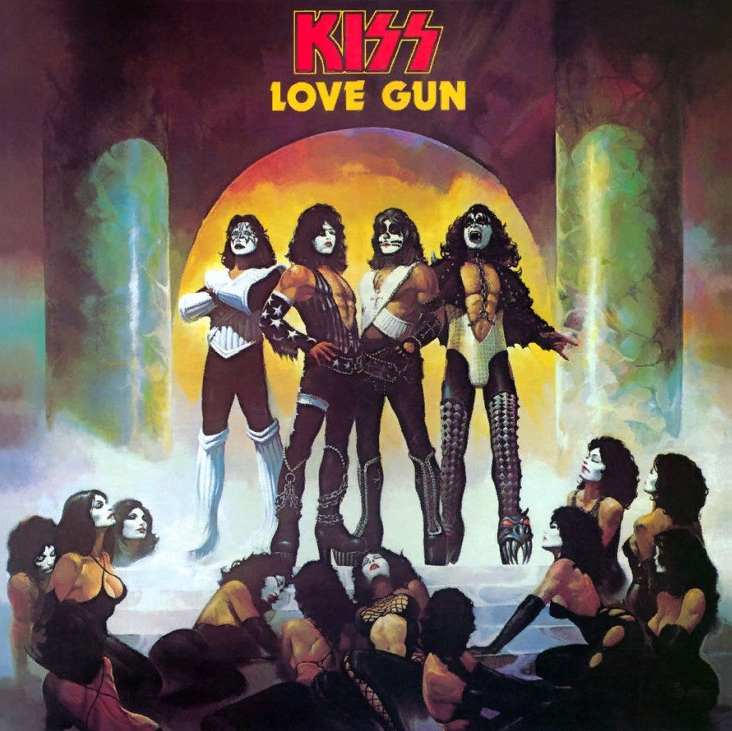 Иллюстратор Ken Kelly. Фэнтези. Фантастика. Обложка группы Kiss, к альбому "Love Gun" 1977