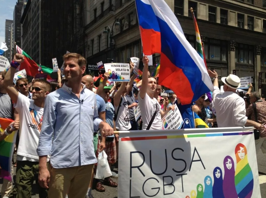 Антон Красовский на гей параде