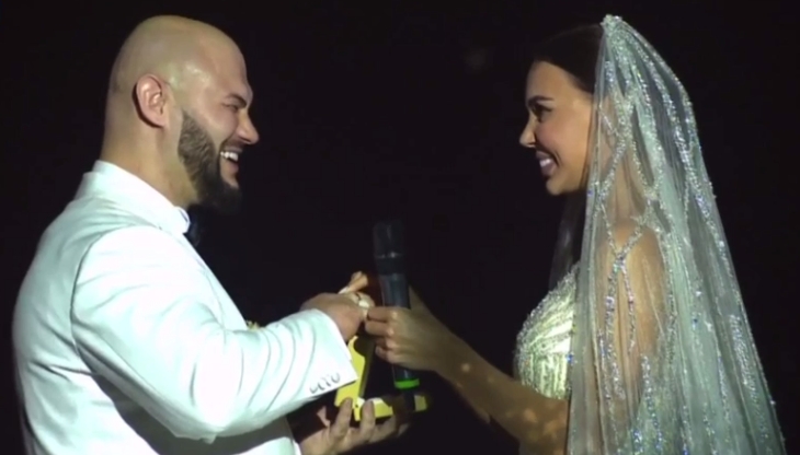 Свадьба Джигана и Оксаны Самойловой, обмениваются кольцами